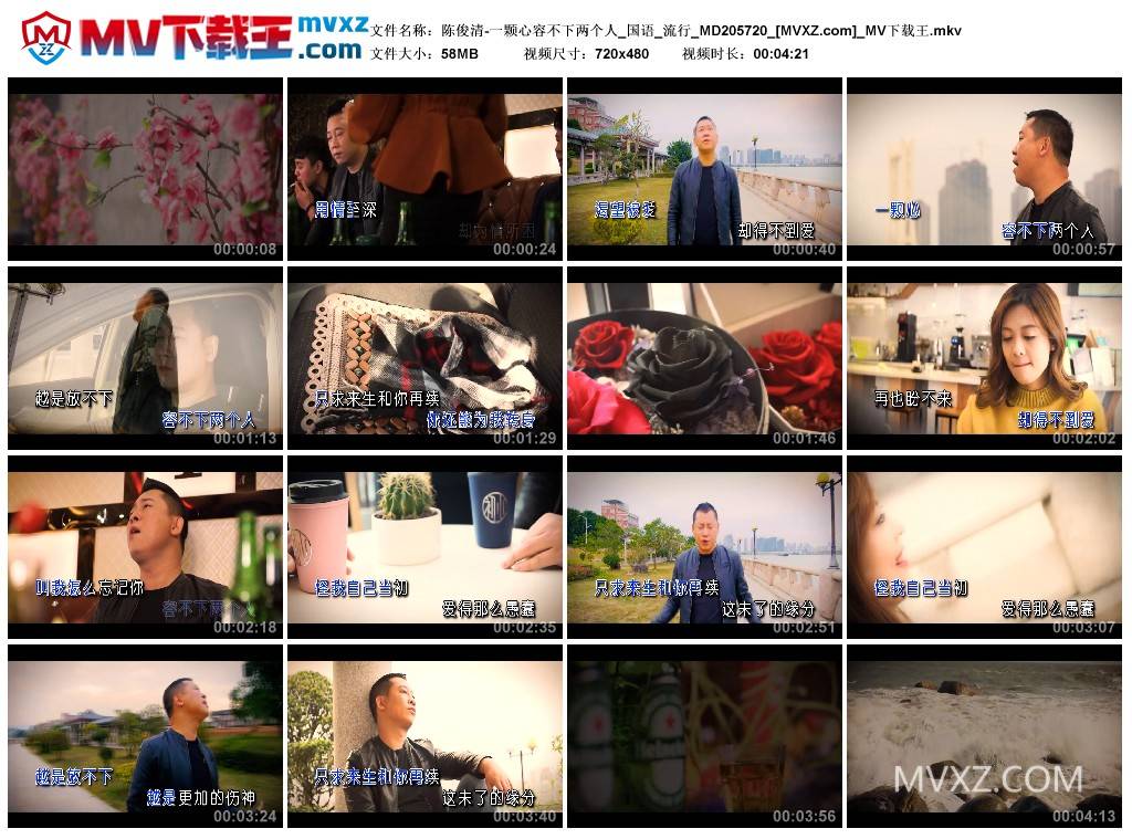 陈俊清-一颗心容不下两个人_国语_流行_MD205720